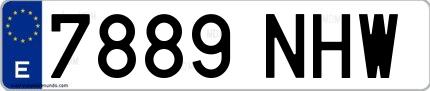 Ejemplo de matrícula española 7889 NHW