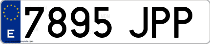 Ejemplo de matrícula de coche ordinaria 7895 JPP