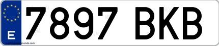Ejemplo de matrícula española 7897 BKB