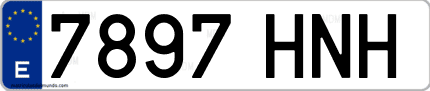 Ejemplo de matrícula de coche ordinaria 7897 HNH