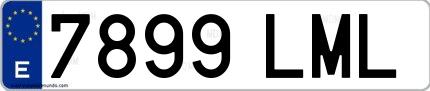 Ejemplo de matrícula española 7899 LML