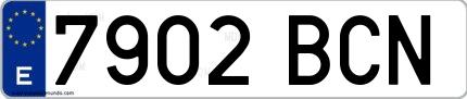 Ejemplo de matrícula española 7902 BCN