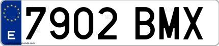 Ejemplo de matrícula española 7902 BMX