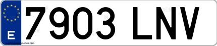 Ejemplo de matrícula española 7903 LNV