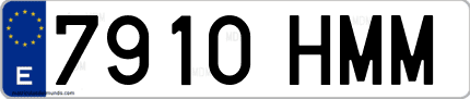 Ejemplo de matrícula de coche ordinaria 7910 HMM
