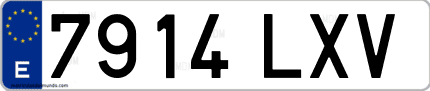 Ejemplo de matrícula de coche ordinaria 7914 LXV
