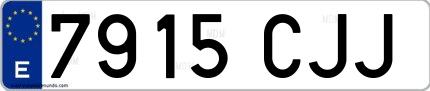 Ejemplo de matrícula española 7915 CJJ