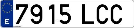 Ejemplo de matrícula española 7915 LCC