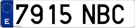 Ejemplo de matrícula de coche ordinaria 7915 NBC
