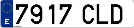 Ejemplo de matrícula española 7917 CLD