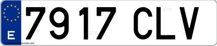 Ejemplo de matrícula española 7917 CLV