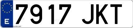 Ejemplo de matrícula española 7917 JKT