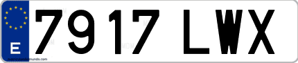 Ejemplo de matrícula de coche ordinaria 7917 LWX