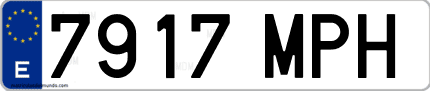 Ejemplo de matrícula de coche ordinaria 7917 MPH