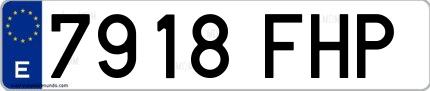 Ejemplo de matrícula española 7918 FHP