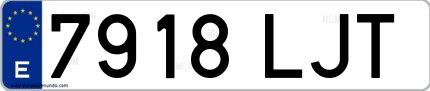 Ejemplo de matrícula española 7918 LJT
