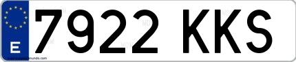 Ejemplo de matrícula española 7922 KKS