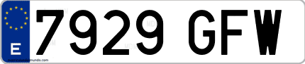 Ejemplo de matrícula de coche ordinaria 7929 GFW