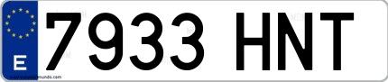 Ejemplo de matrícula española 7933 HNT