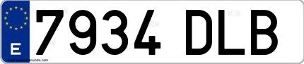 Ejemplo de matrícula española 7934 DLB