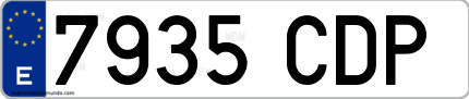Ejemplo de matrícula de coche ordinaria 7935 CDP