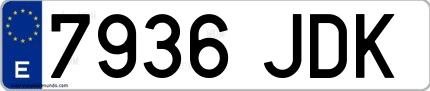 Ejemplo de matrícula española 7936 JDK