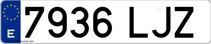 Ejemplo de matrícula española 7936 LJZ