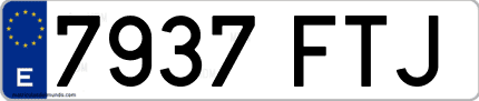 Ejemplo de matrícula de coche ordinaria 7937 FTJ