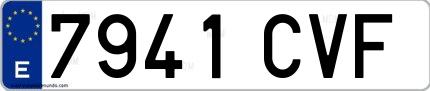 Ejemplo de matrícula española 7941 CVF