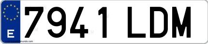 Ejemplo de matrícula española 7941 LDM