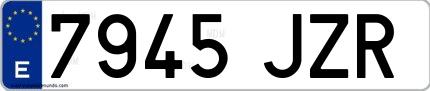 Ejemplo de matrícula española 7945 JZR