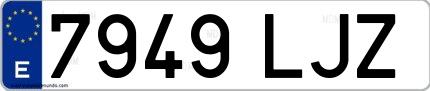 Ejemplo de matrícula española 7949 LJZ