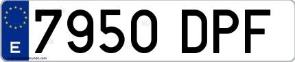 Ejemplo de matrícula española 7950 DPF