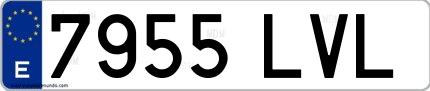 Ejemplo de matrícula española 7955 LVL
