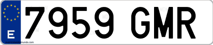 Ejemplo de matrícula de coche ordinaria 7959 GMR