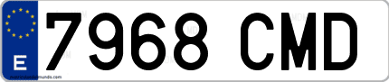 Ejemplo de matrícula de coche ordinaria 7968 CMD
