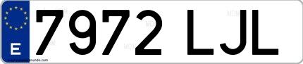 Ejemplo de matrícula española 7972 LJL