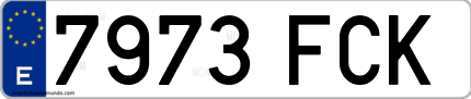Ejemplo de matrícula de coche ordinaria 7973 FCK