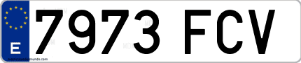 Ejemplo de matrícula de coche ordinaria 7973 FCV