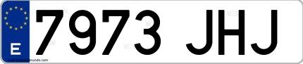 Ejemplo de matrícula española 7973 JHJ