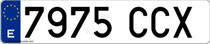 Ejemplo de matrícula española 7975 CCX