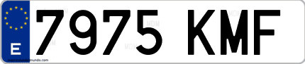 Ejemplo de matrícula de coche ordinaria 7975 KMF