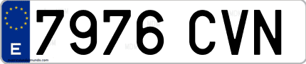 Ejemplo de matrícula de coche ordinaria 7976 CVN
