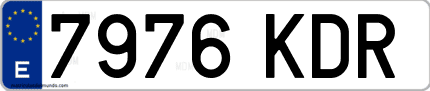 Ejemplo de matrícula de coche ordinaria 7976 KDR