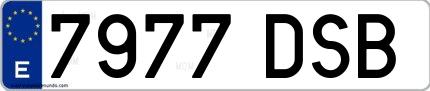 Ejemplo de matrícula española 7977 DSB