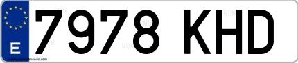 Ejemplo de matrícula española 7978 KHD
