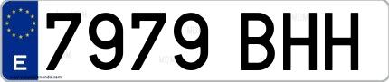 Ejemplo de matrícula española 7979 BHH