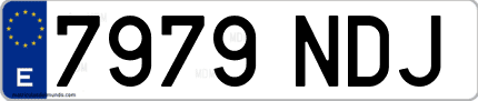 Ejemplo de matrícula de coche ordinaria 7979 NDJ