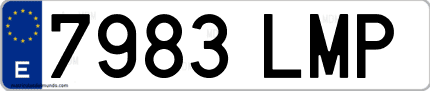 Ejemplo de matrícula de coche ordinaria 7983 LMP
