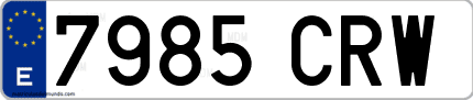 Ejemplo de matrícula de coche ordinaria 7985 CRW